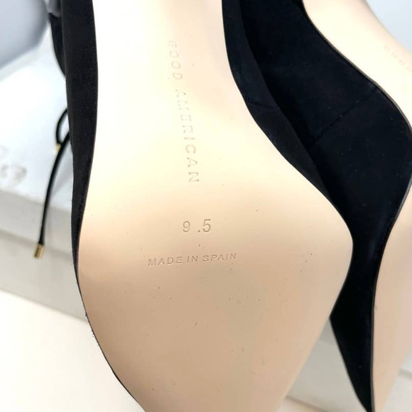 Good American Suede Pointed Toe Scandal Ankle Booties In Black Size 9.5 New - Picture 9 of 12